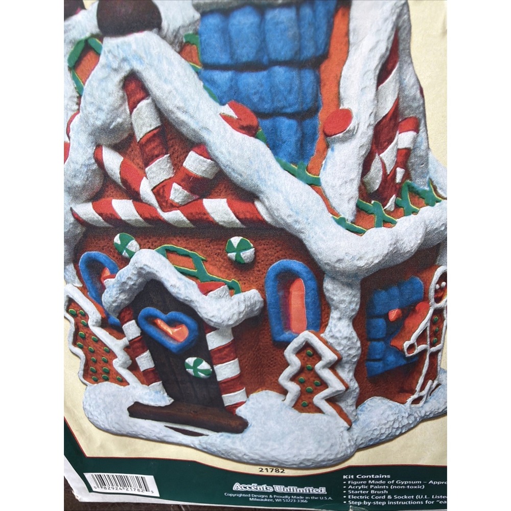 Accents Unlimited Wee Crafts Gingerbread House Lights Up Paint Kit Vintage *Read - Picture 11 of 16